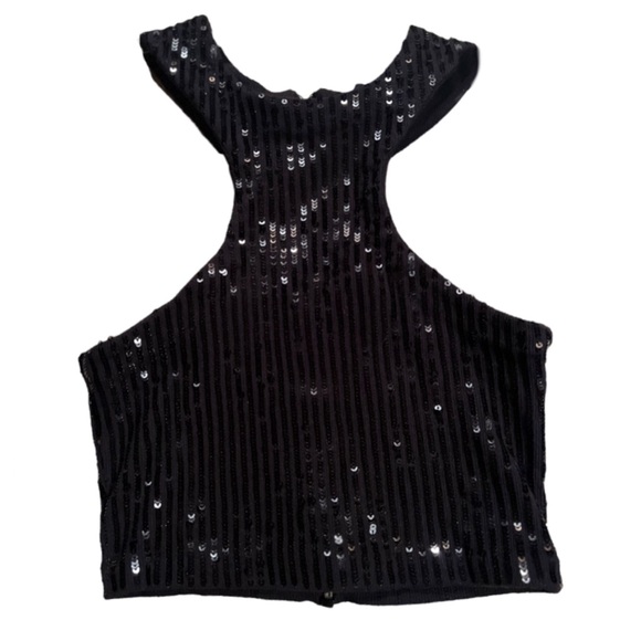 NWOT RETROFETE Audra Sequin Knit Racerback Top - Picture 7 of 11